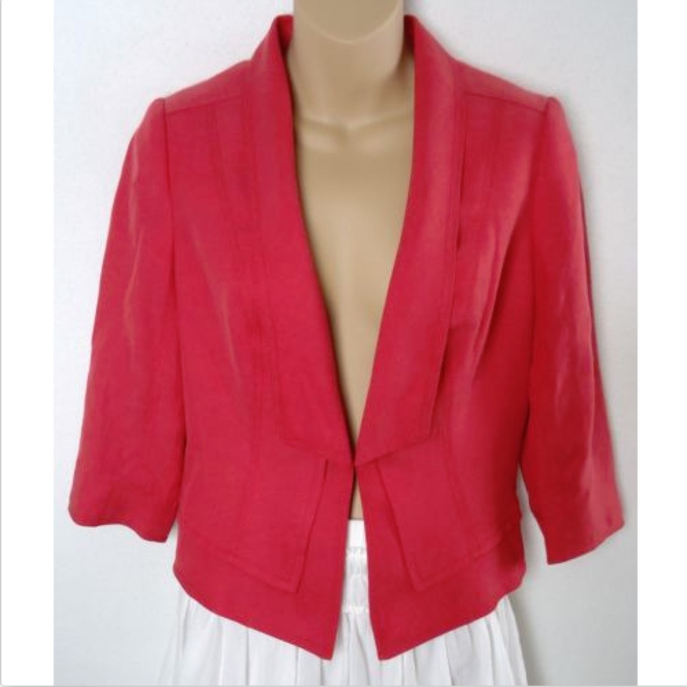 White House Black Market Linen Blend Petite Jacket